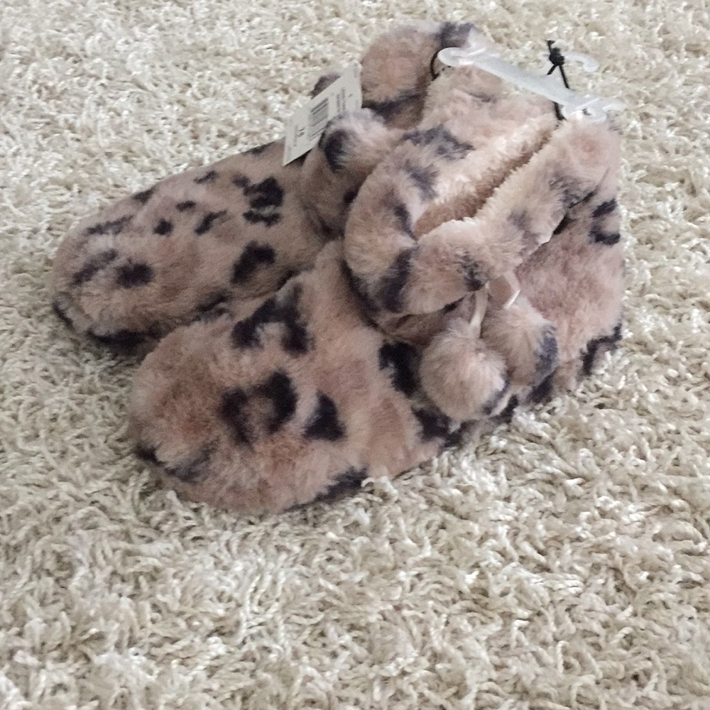George leopard print slippers